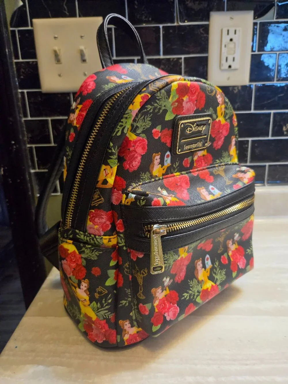 Loungefly Mini Backpack- Beauty and the Beast Belle Floral